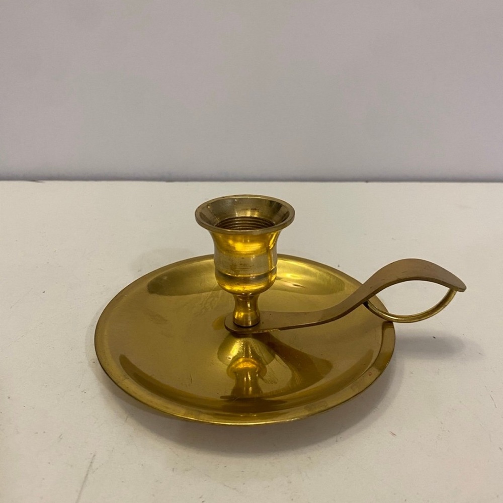 Solid Brass Candlestick Candle Holder 6" Made In Japan Taper Candle